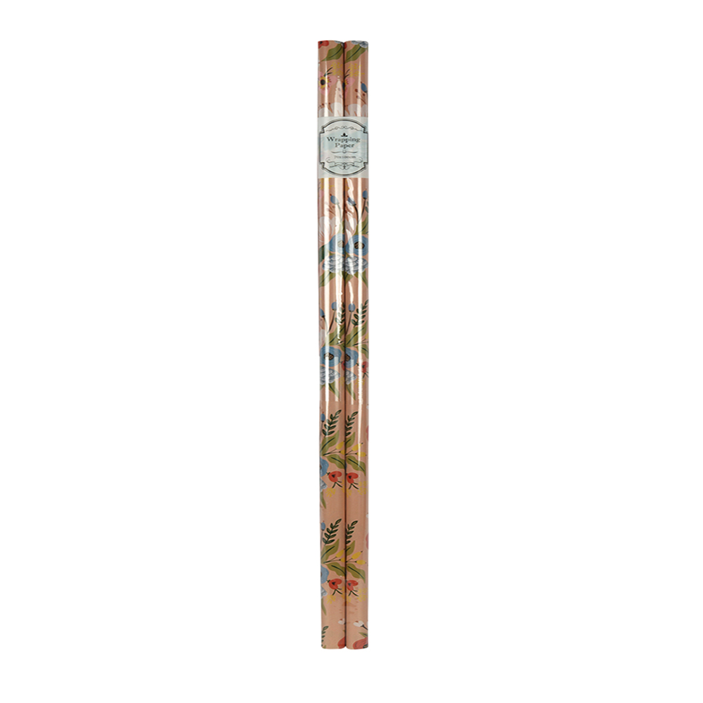 Floral Kraft Gift Wrapping Paper