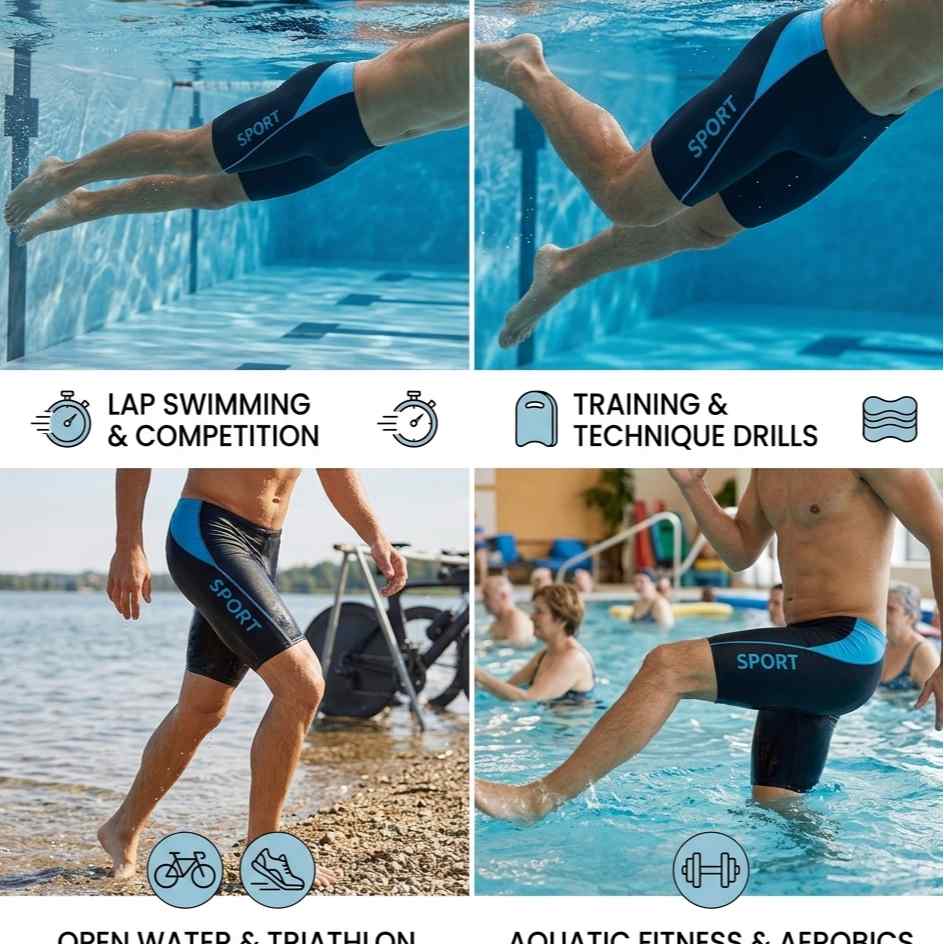 MEN HIGH PERFORMANCE ATHLETIC SWIM JAMMERS