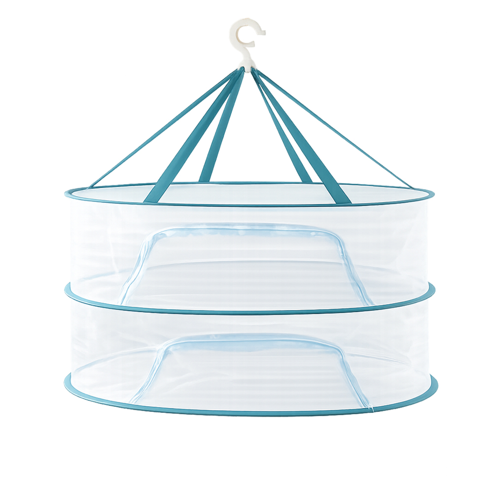 Multipurpose Hanging Clothes Drying Rack with Clips – Plastic Laundry Clip Hanger Organizer (40×40cm)