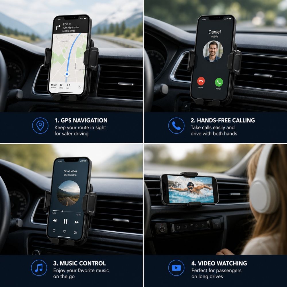 Universal 360 Rotation Car Air Vent Phone Holder Mount Professional Strong Grip Stable Support