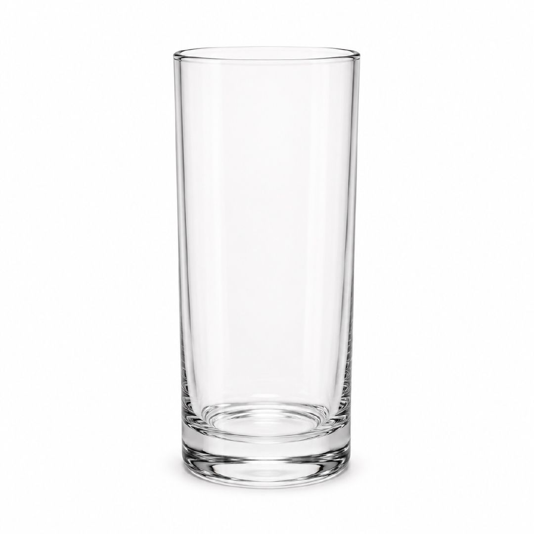 Bespoke Clear Glass Highball Tumbler With Straight-Walled Design Thick Base, 15X6Cm