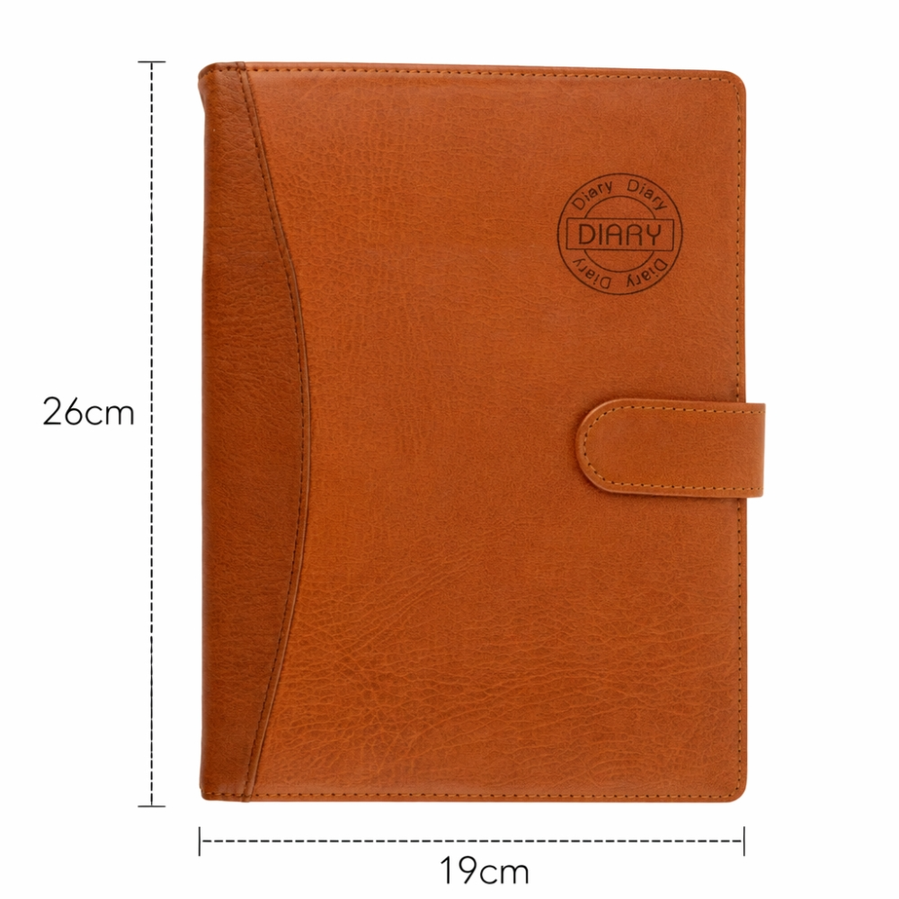 Premium Business Diary Notebook A5 Size – Leather Cover Executive Organizer with Strap Closure (26cm x 19cm)