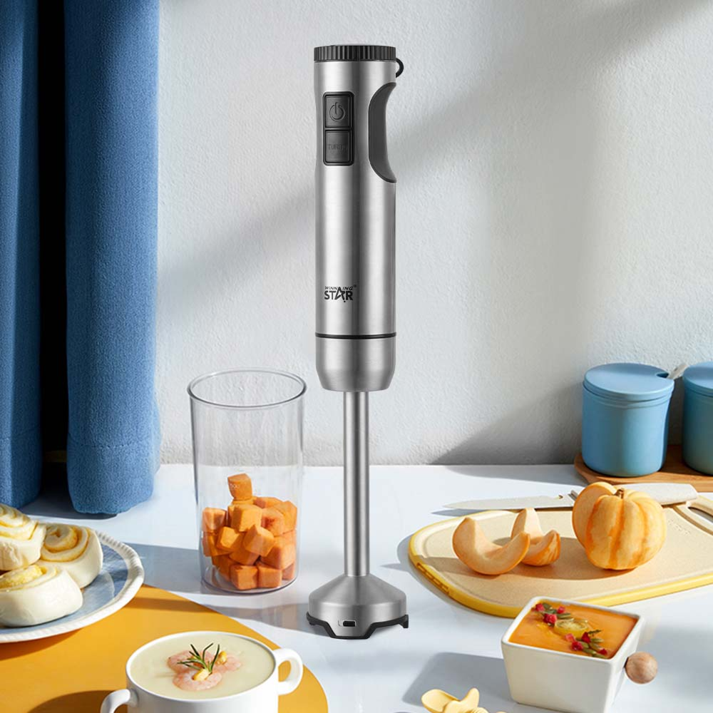 WINNING STAR ST-6550 1000W Upgraded 4 Titanium Enhanced Blade Kitchen Stainless Steel Hand Mixer Electric Hand Blender