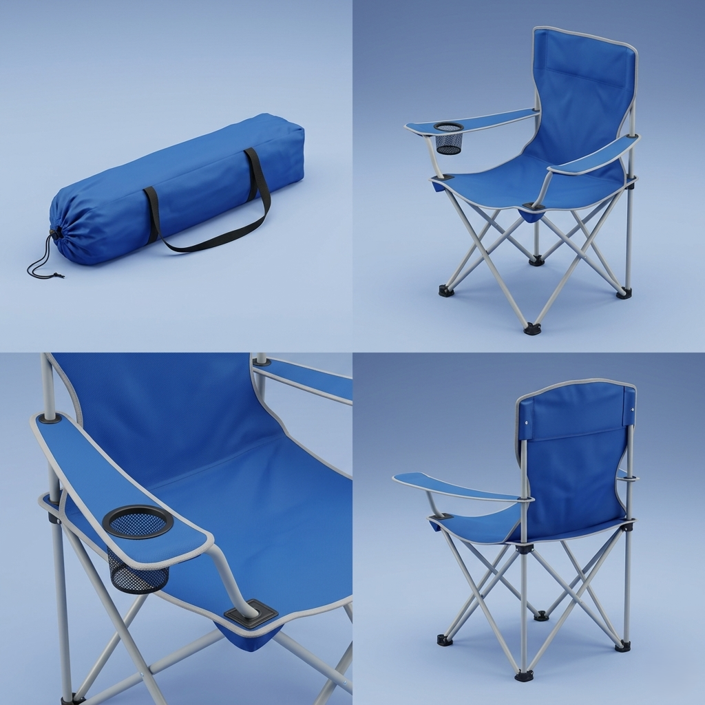 Premium Foldable Outdoor Camping Chair With Integrated Cup Holder