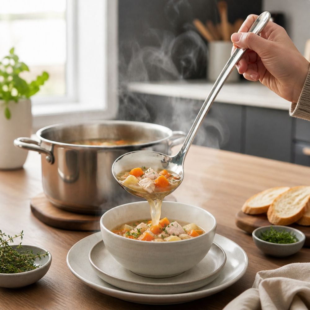 Premium Heavy Duty Stainless Steel Soup Ladle Large Serving Spoon