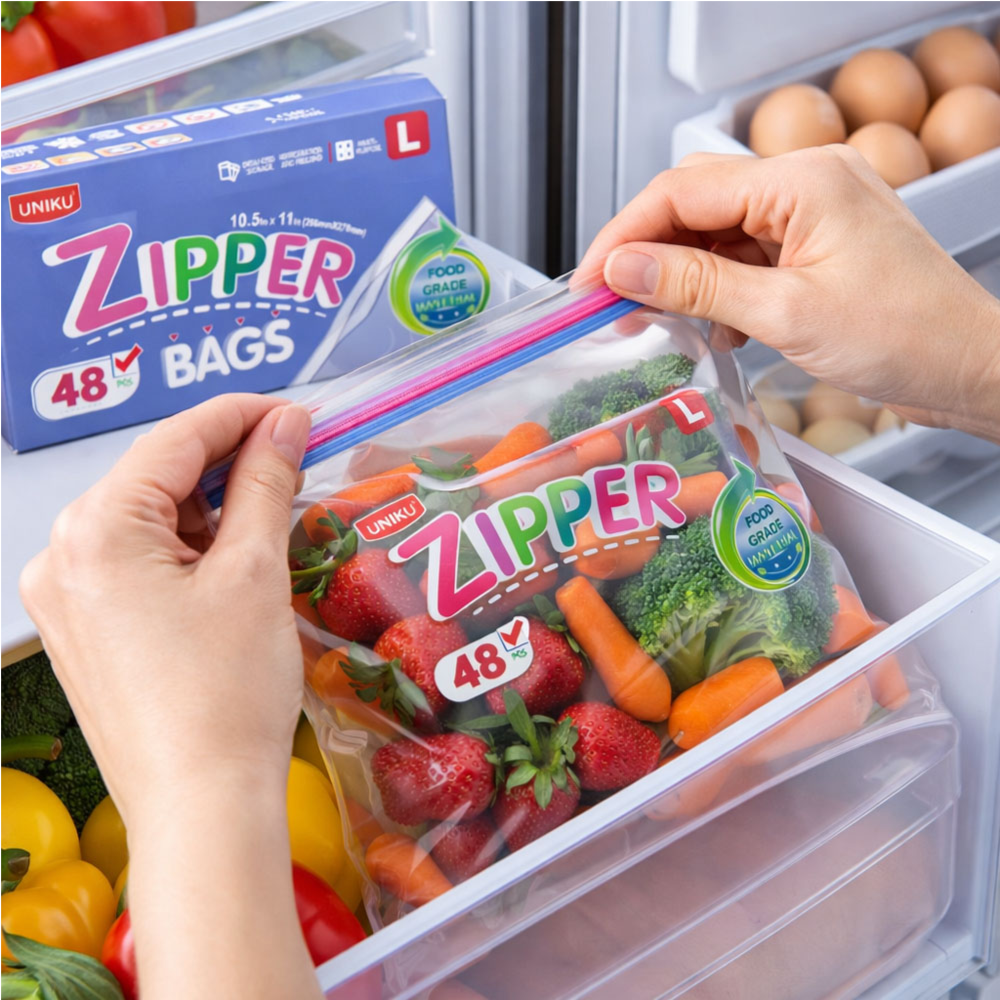 Uniku Slider Zipper Bags for Fruit & Veg