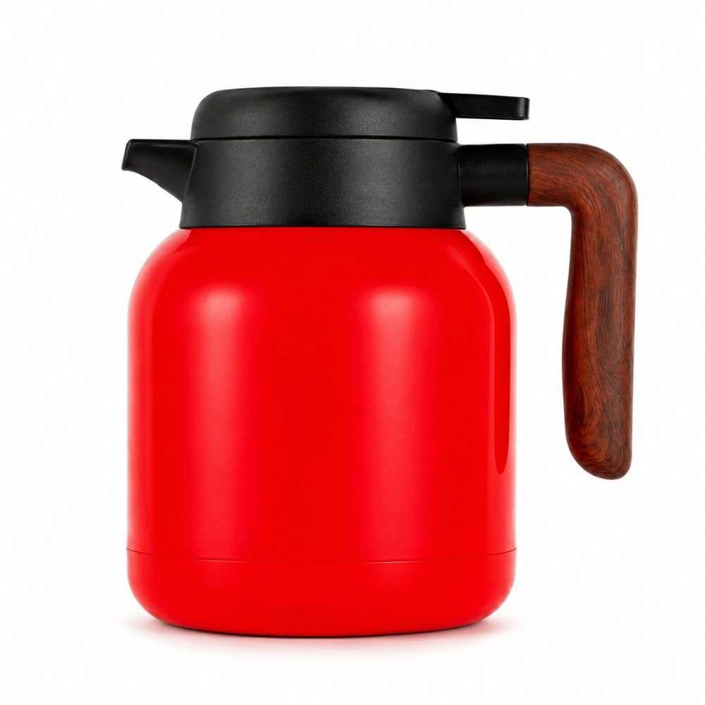 Premium Insulated Stainless Steel Vacuum Coffee Pot With Walnut Wood Handle And Infuser 1500ML
