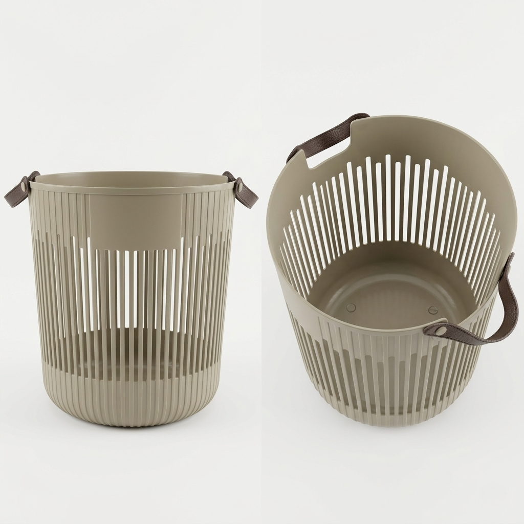Multipurpose Home Storage Basket With Leather Handles