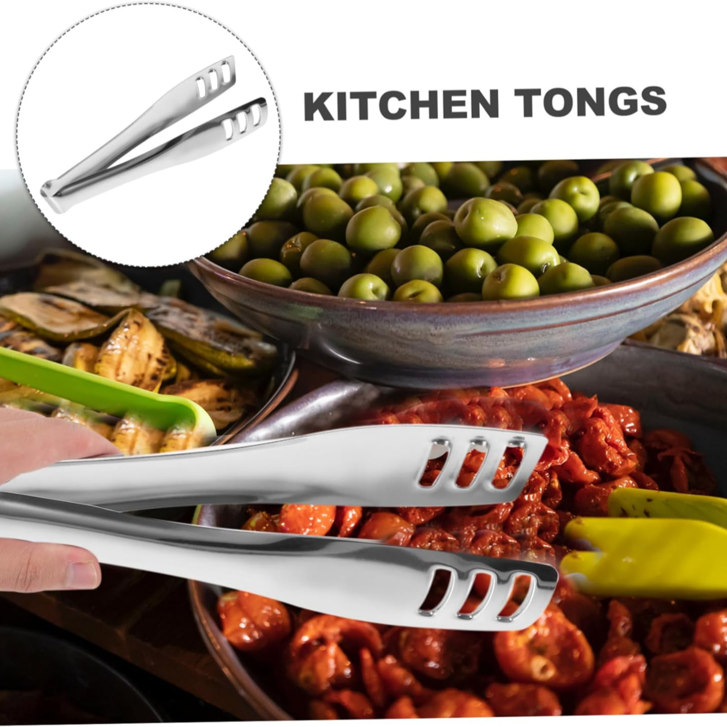 Stainless Steel Square BBQ & Steak Tongs