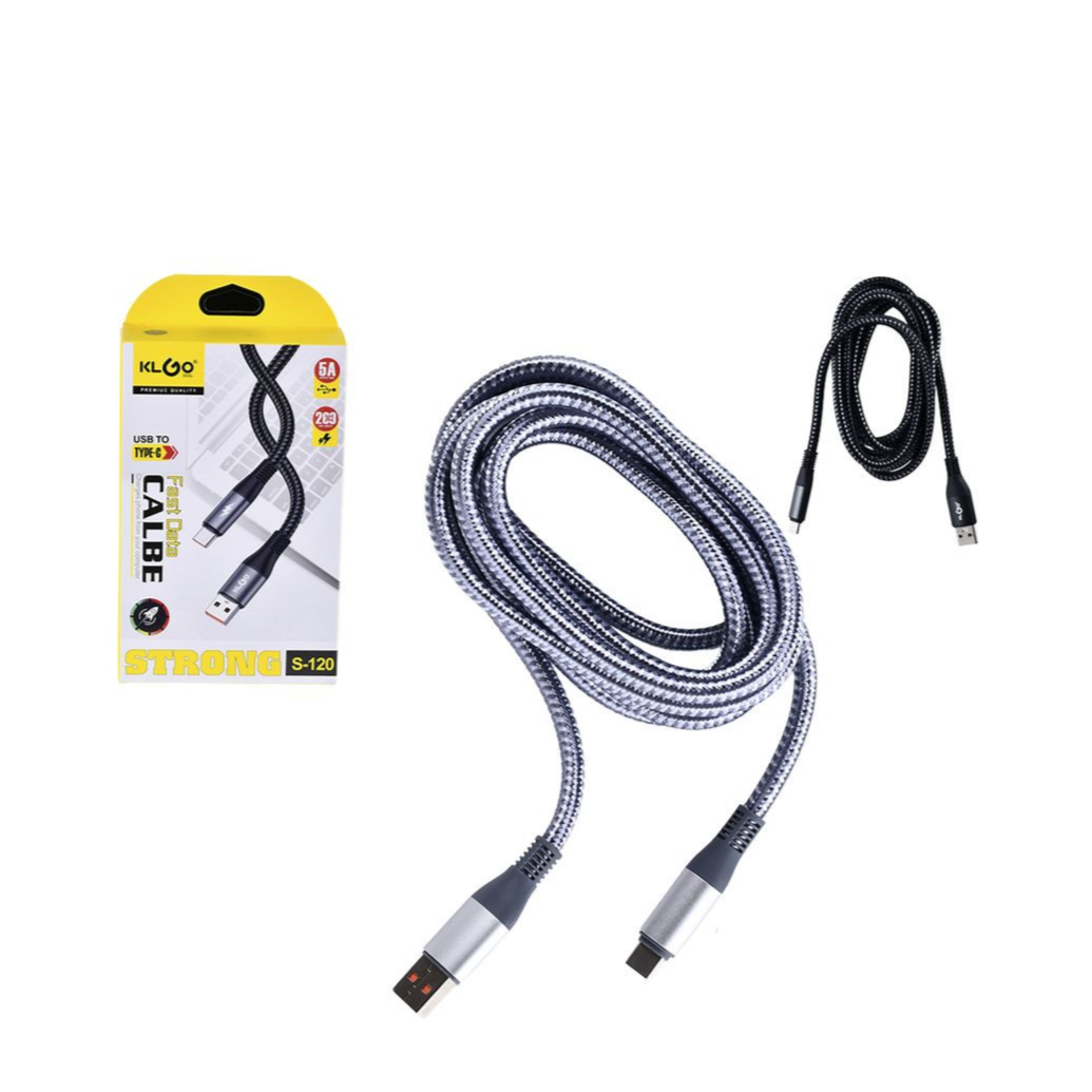200cm(2m) Charging cable KLGO S-120,USB to Type-C, FAST CHARGING