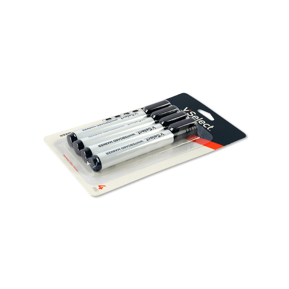 Premium Whiteboard Marker 4 PCS Black – Fine Tip Smooth Writing Dry Erase Markers for Office, School & Classroom Use