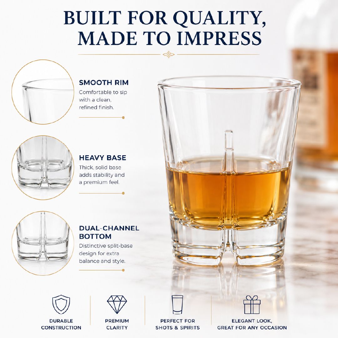 Epicurean Luxury Crystal Y Glass | Stable Segmented Base Design | 9 Cm Height