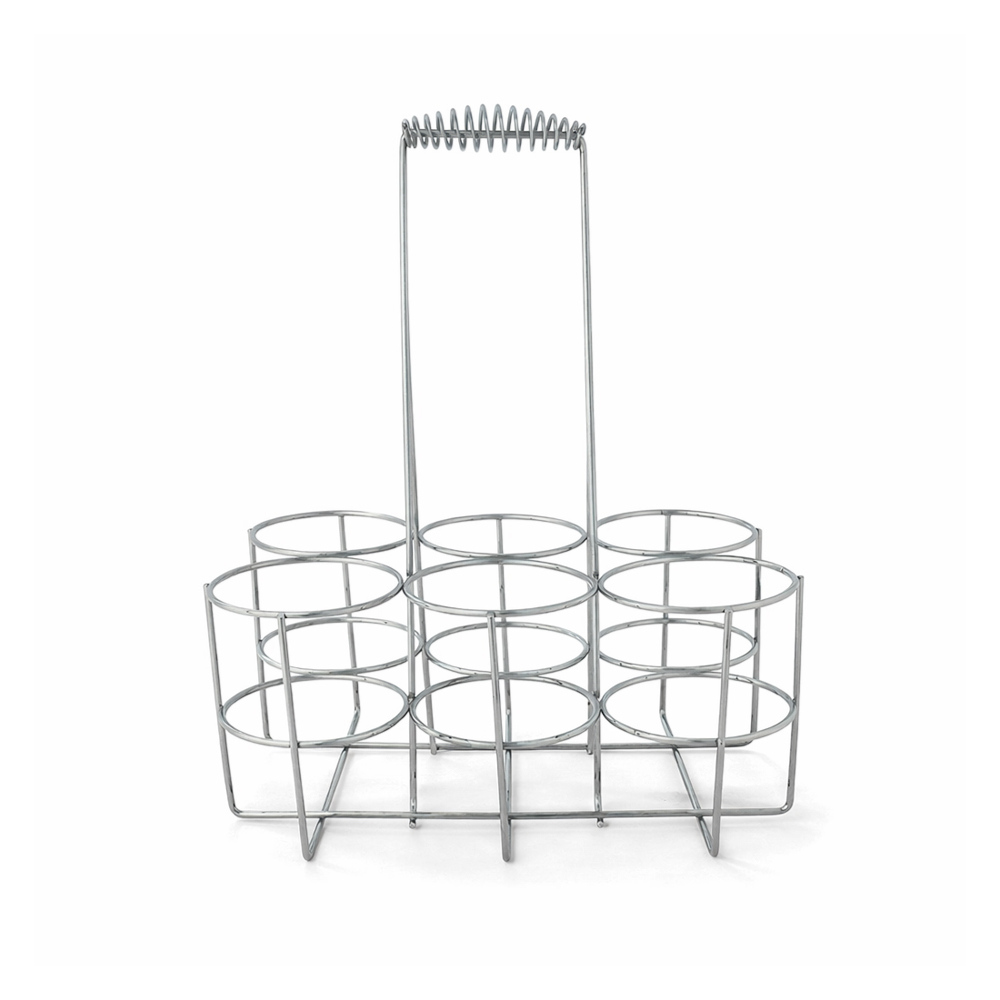 Stainless Steel Tea Cup Carrier Stand – 6 Cup Holder Organizer for Serving & Storage (22 × 15 × 28 CM)