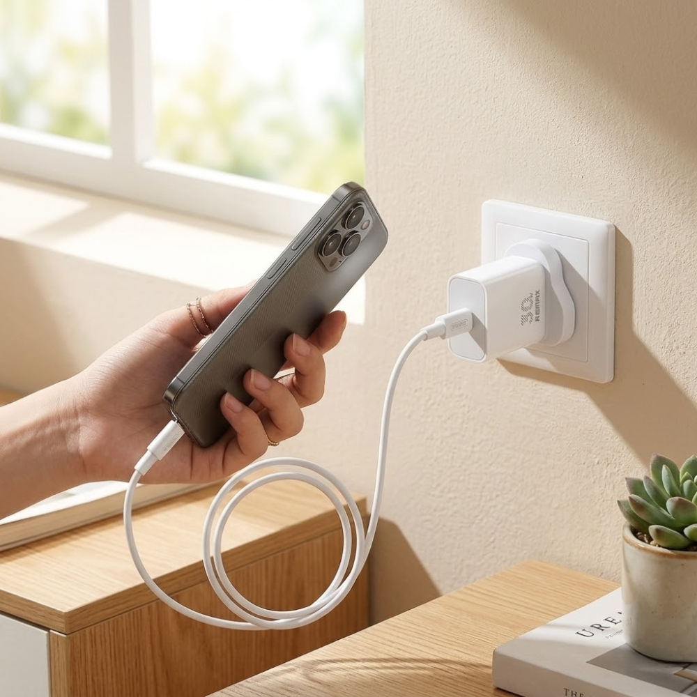 Remax RP-U71 30W GaN Type-C Charger with Cable - White