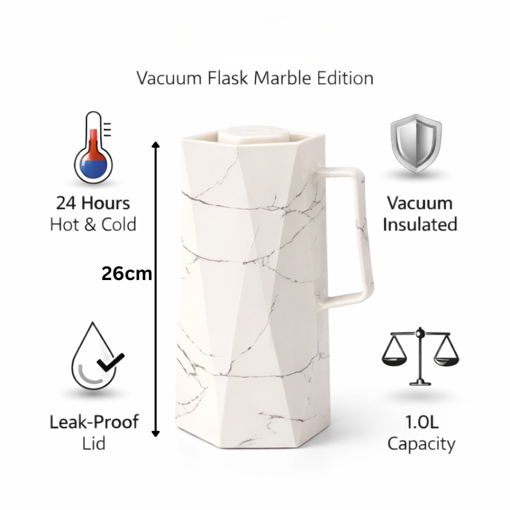 Luxury 3D Peacock Wing Vacuum Flask 1L – Black Gold Arabic Thermos, 24 Hour Hot Cold Retention, Height 26cm, Sculpted Metal Design