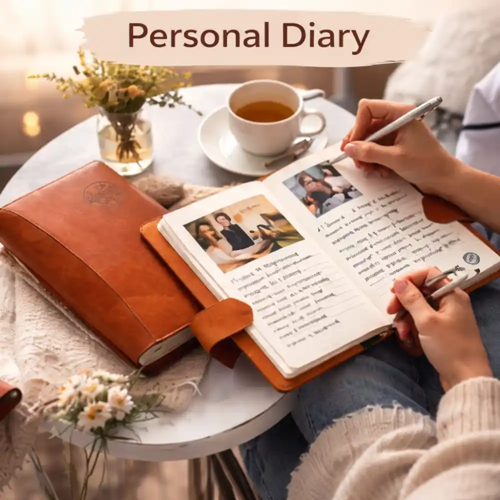 Premium Business Diary Notebook A5 Size – Leather Cover Executive Organizer with Strap Closure (26cm x 19cm)