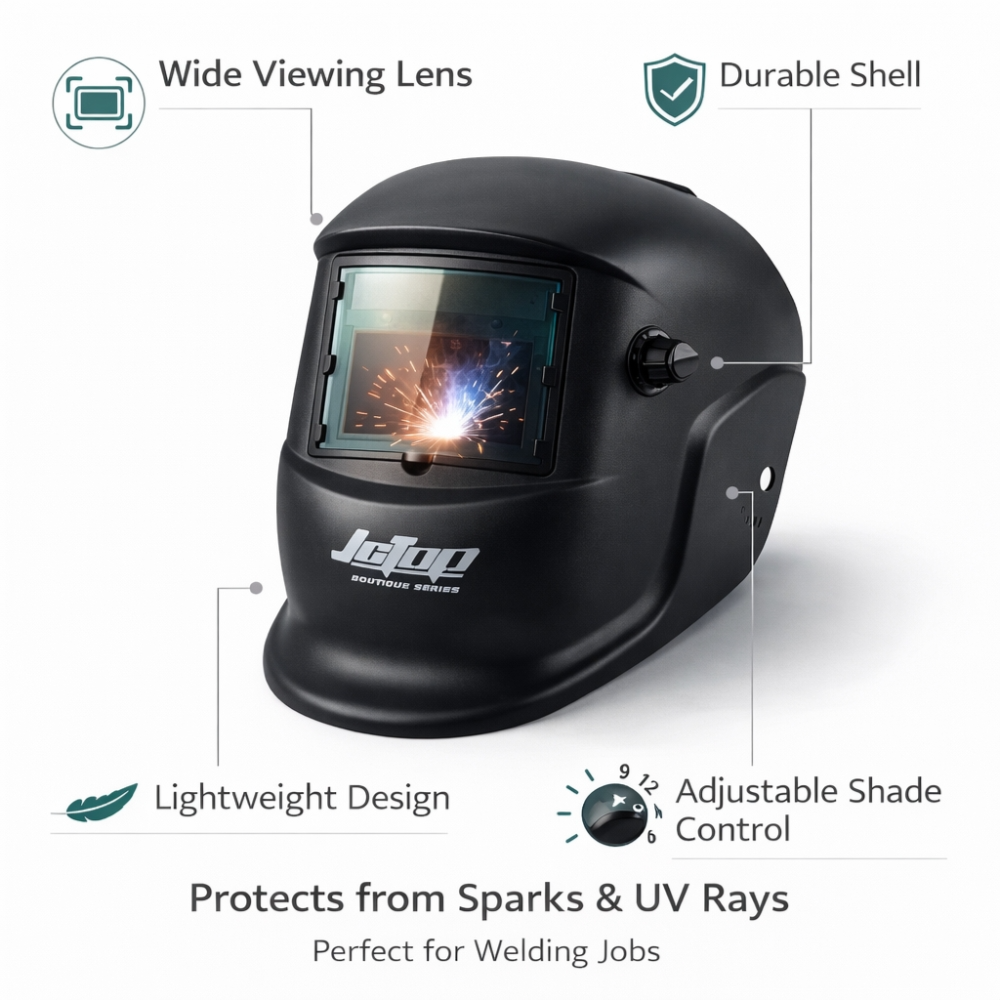 JCTOP Boutique Series Auto-Darkening Welding Helmet- 23cm x 20cm