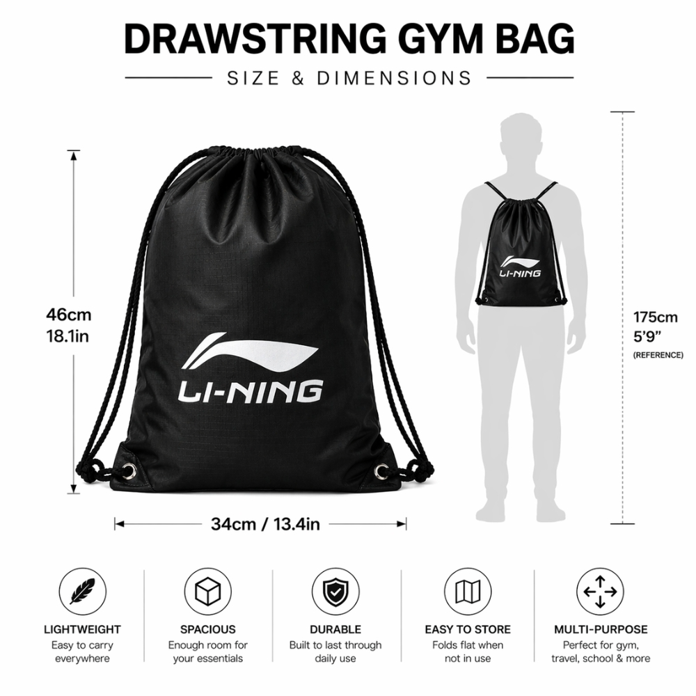 Professional Water Resistant Lightweight Drawstring Sports Gym Backpack