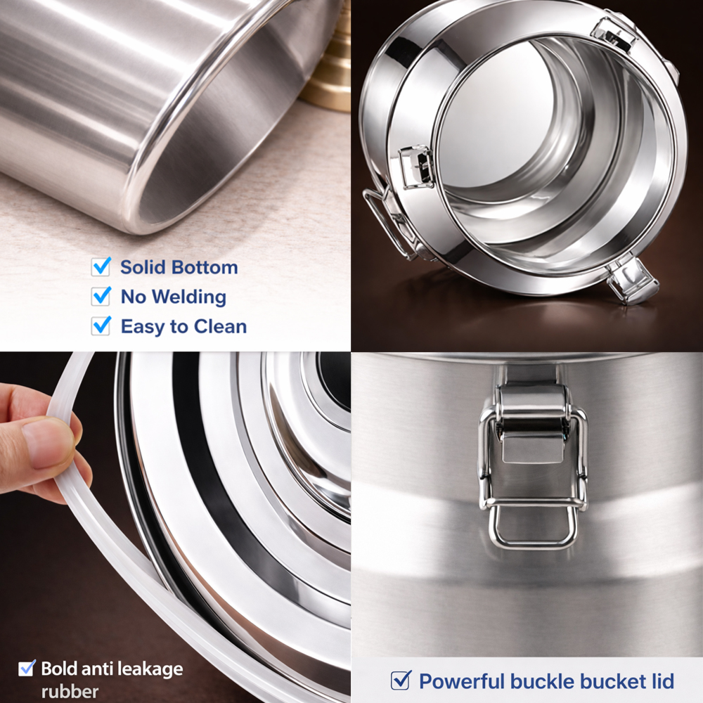 Stainless Steel Sealed Milk & Liquid Bucket