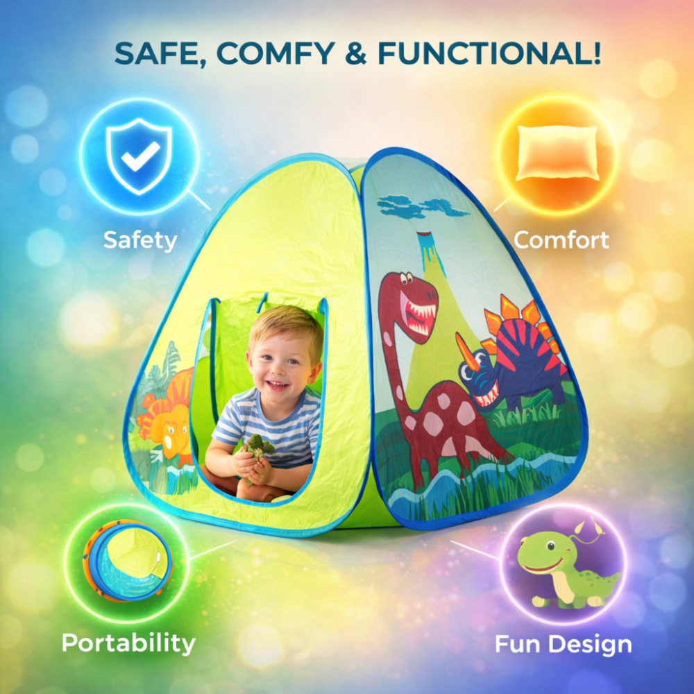 Kids Dinosaur Play Tent 80Cm X 70Cm – Portable Indoor Outdoor Children’S Playhouse Tent