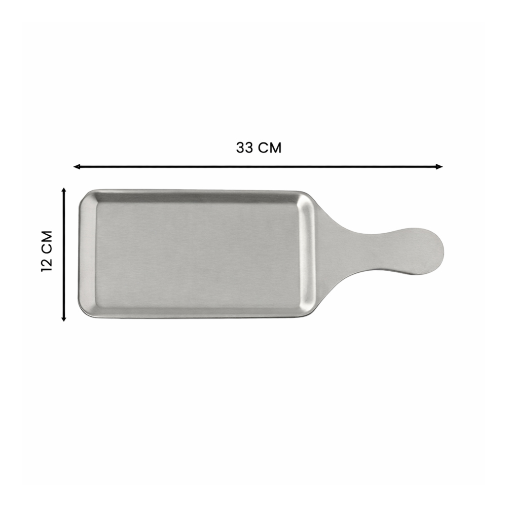 Multi-Function Stainless Steel Serving Plate | Sushi & Snacks Serving Trey (33×12 Cm)