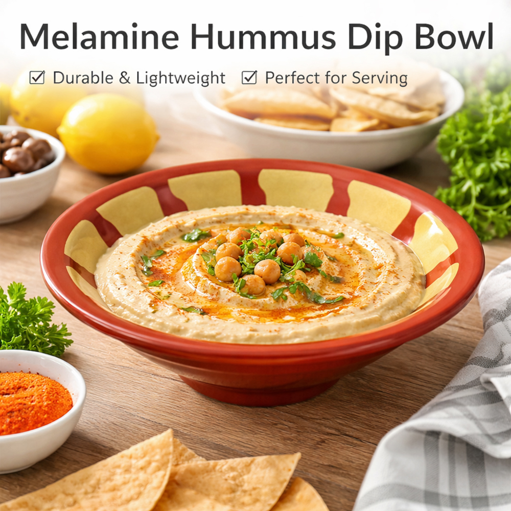 Melamine Hummus & Condiment Dish | printed melamine bowl