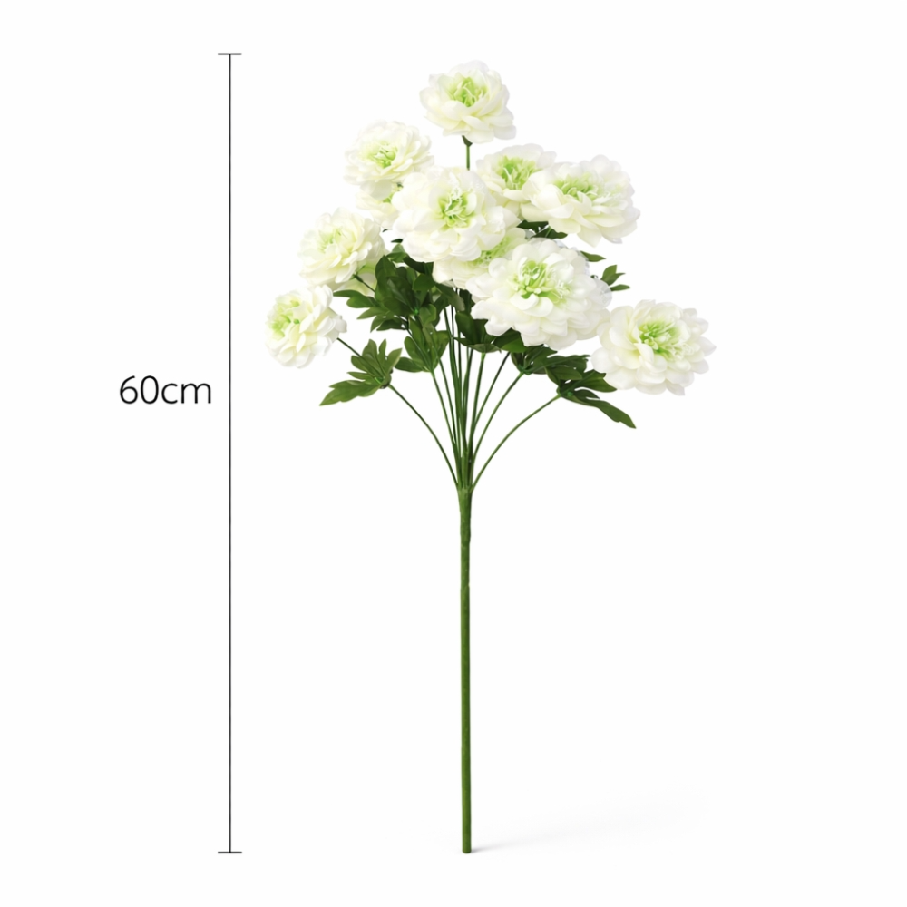Premium Artificial White Dahlia Flower 60cm – Realistic Long Stem Floral for Home, Wedding & Event Decoration
