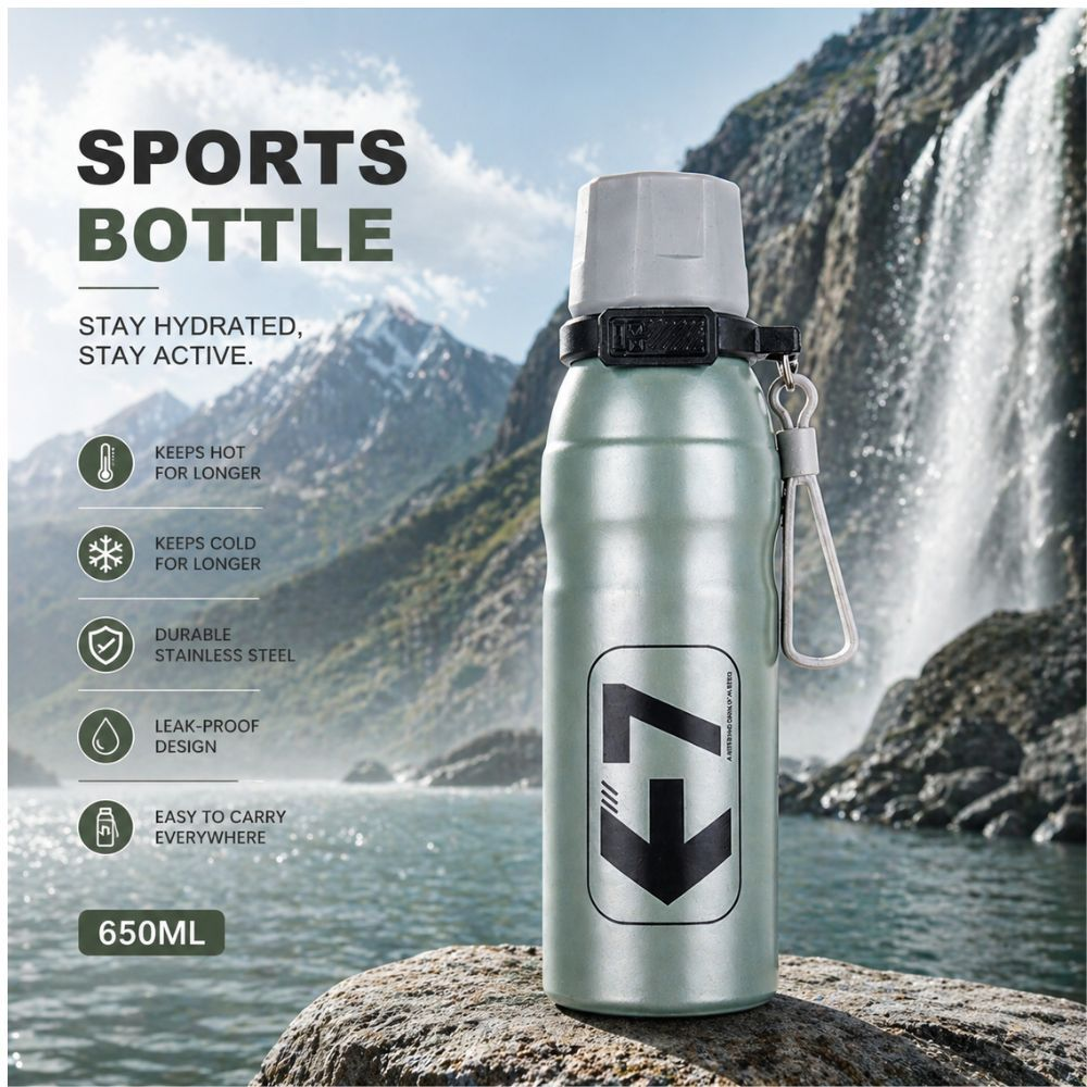 Premium Insulated Stainless Steel Sports Bottle Leak Proof Durable Design 650Ml