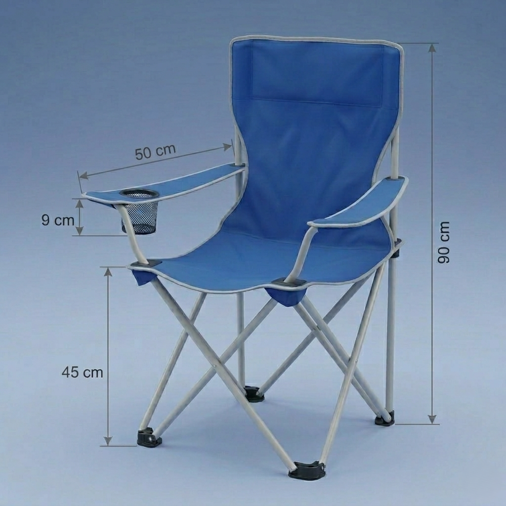 Premium Foldable Outdoor Camping Chair With Integrated Cup Holder
