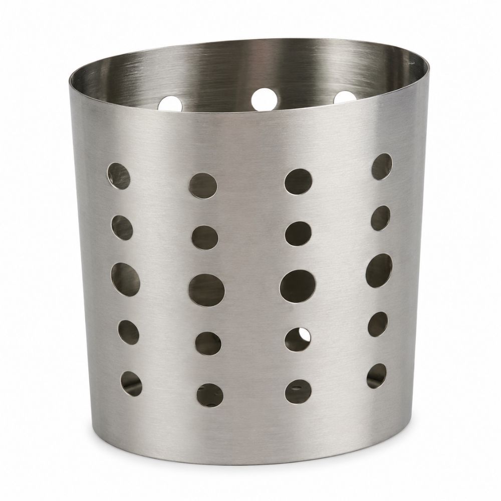 Stainless Steel Cutlery Holder & Utensil Caddy – Perforated Drainage Design (8X7Cm)