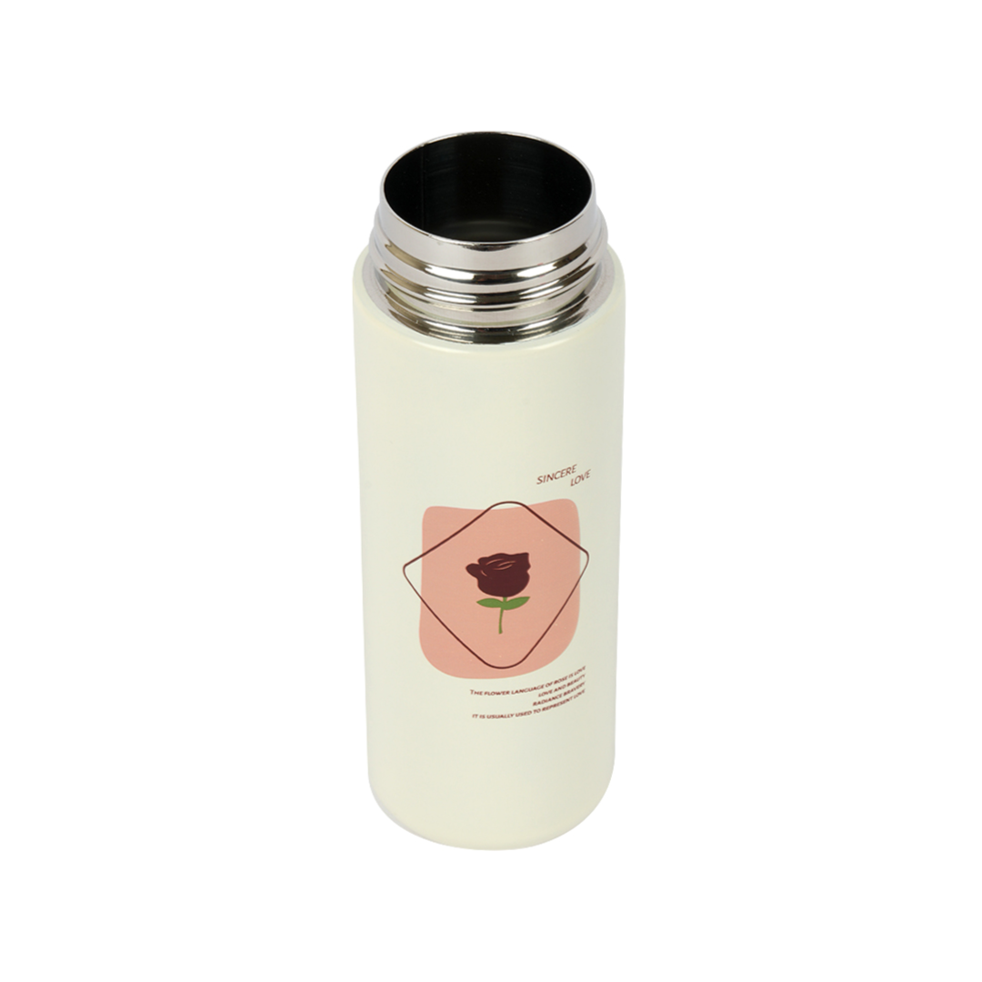 Charming Rose Print Mini Flask | 200ml Vacuum Insulated Bottle
