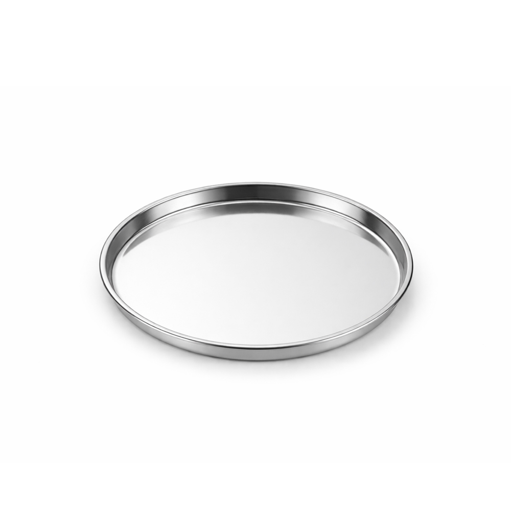 Premium Stainless Steel Round Dinner Plate 32cm – Heavy Duty Kitchen & Dining Food Serving Plate (32×2.5cm)