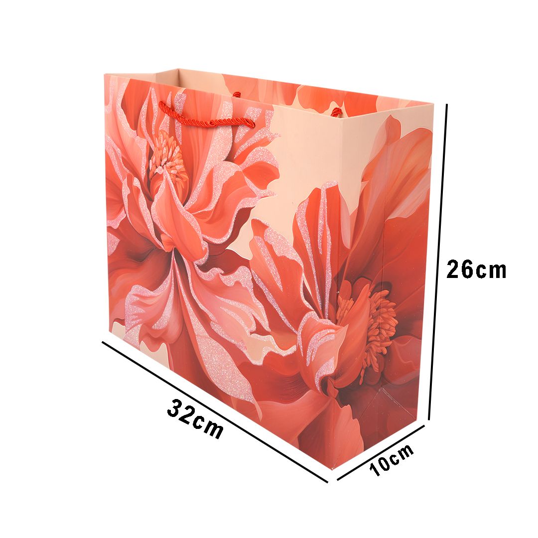 Romantic Floral Wreath Premium Paper Gift Bag – 32Cm