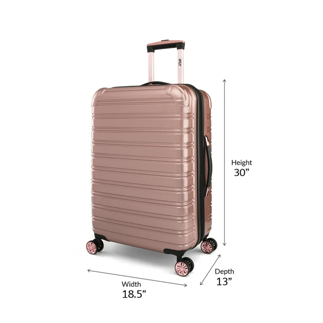 Hard Shell Trolley Suitcase – Rose Gold Extra-Large Check-In Travel Luggage