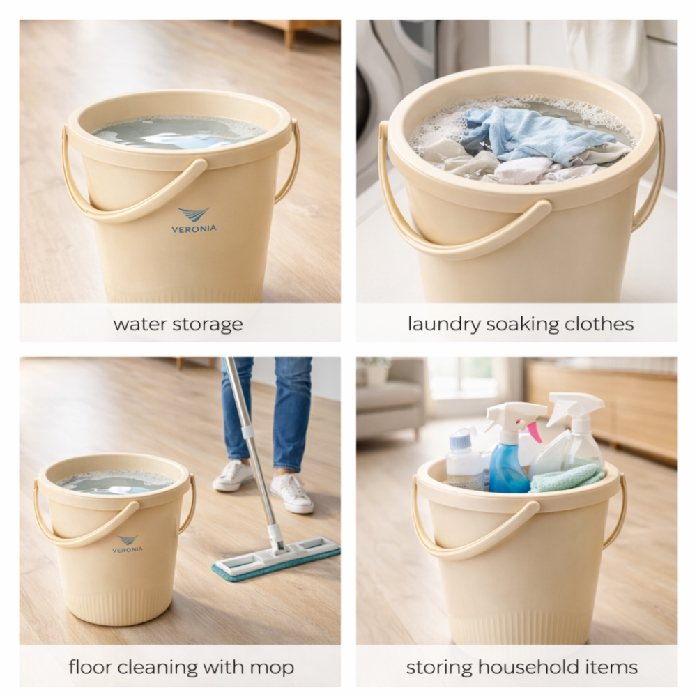 20L Plastic Bucket with Lid & Handle – Multi-Purpose Storage Bucket (33cm × 36cm)