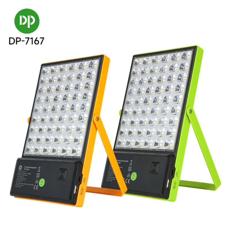 Multi function Emergency Light 28w 4000mah With Solar Panel & Dual Bulbs Dp 7167