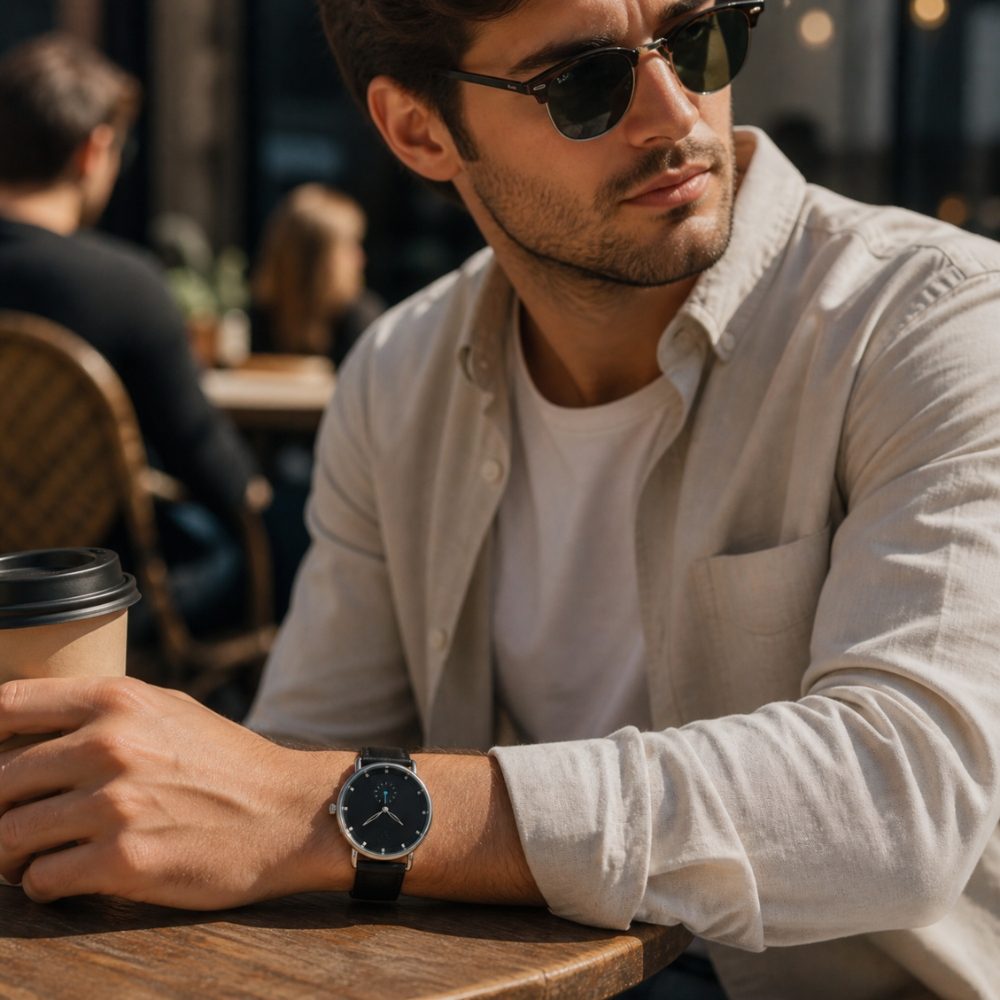 Luxury Minimalist Stainless Steel Quartz Analog Men Business Watch