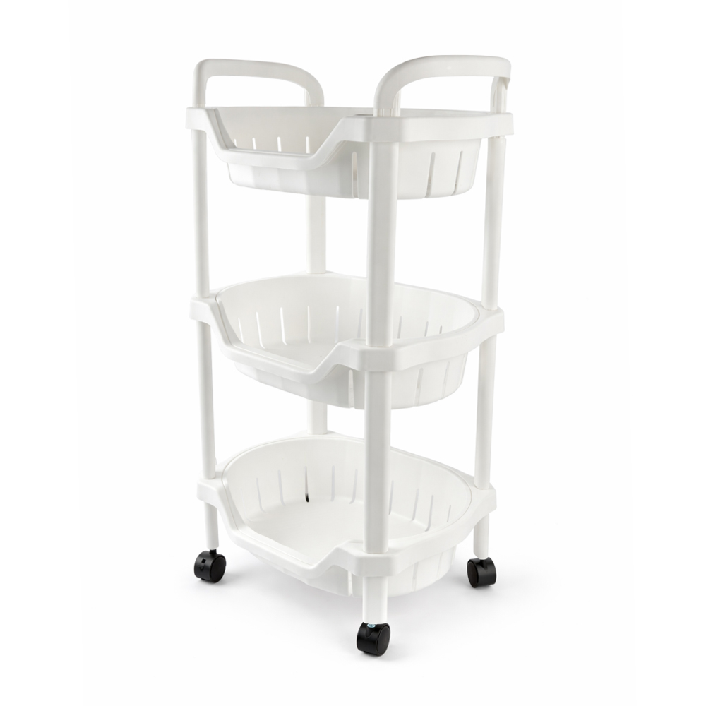3 Tier Rolling Storage Rack Organizer  Multi Purpose Kitchen & Bathroom Storage Trolley