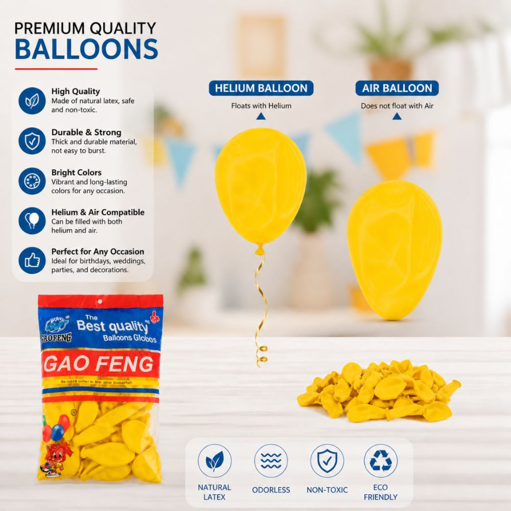 Premium Quality Gao Feng Durable Party Decoration Latex Balloons 100Pcs