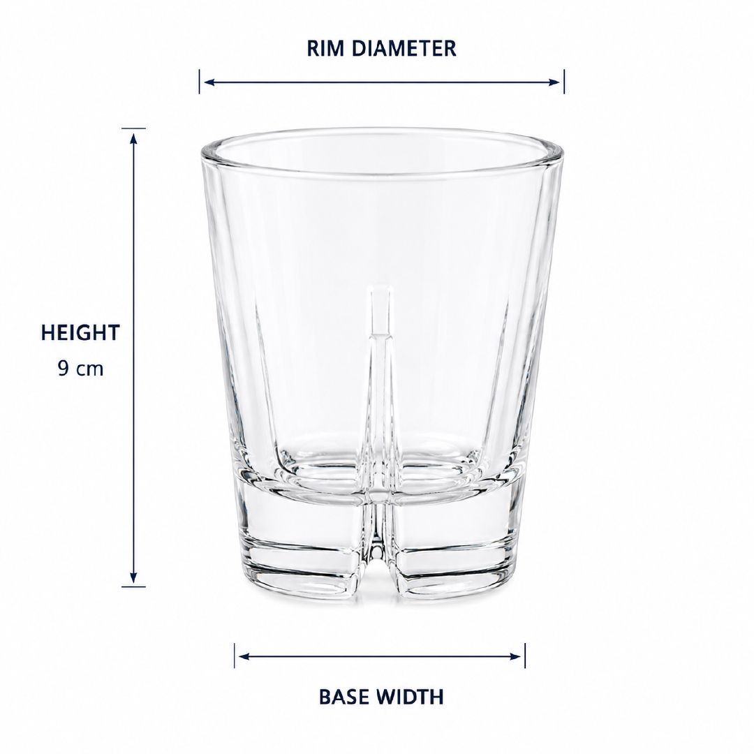Epicurean Luxury Crystal Y Glass | Stable Segmented Base Design | 9 Cm Height