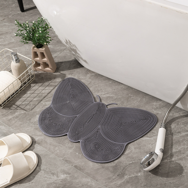 Butterfly Non-Slip Shower Mat & Foot Scrubber