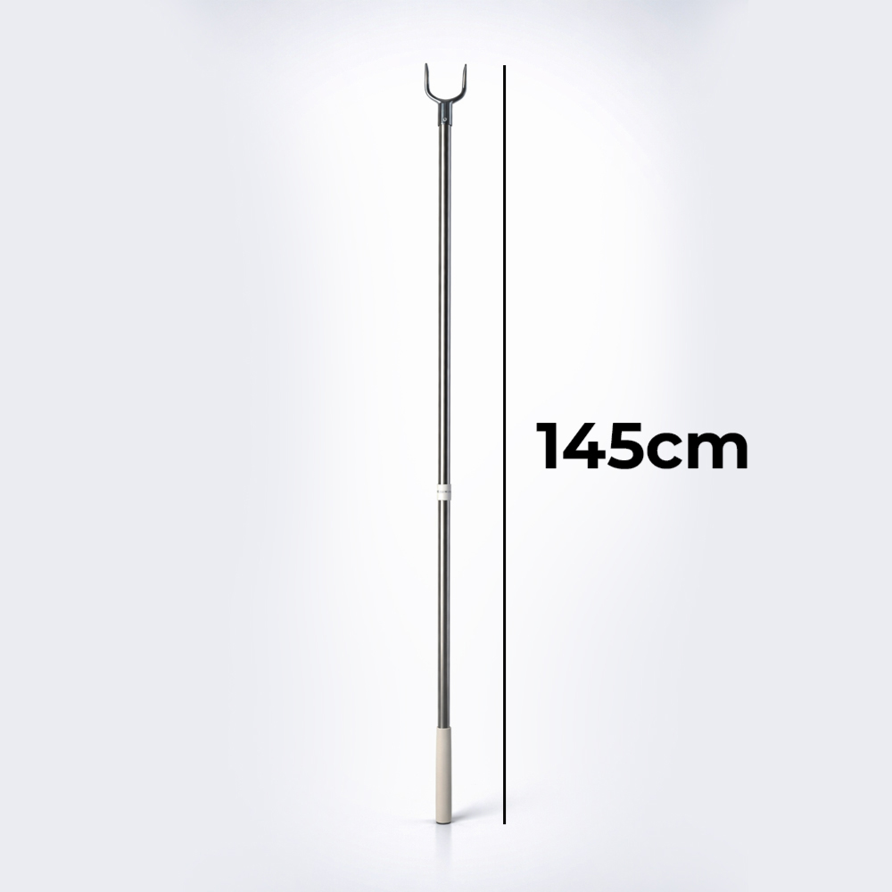 Premium Stainless Steel Extendable Hanger Puller (145cm) – Heavy-Duty High-Reach Closet Pole