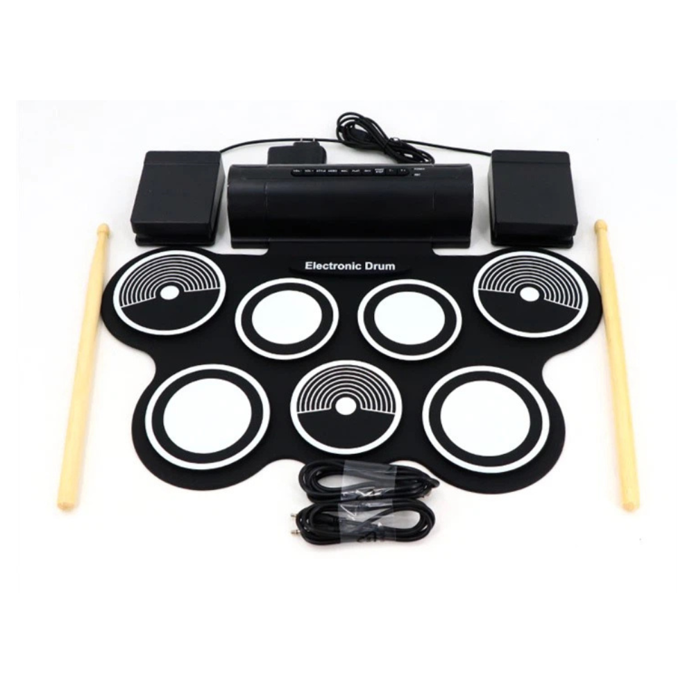 9 PAD Portable Electronic Drum Set with Bluetooth & Speakers