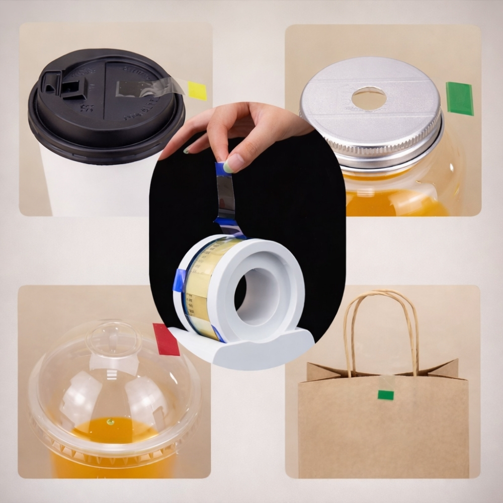 Desktop Adhesive Tape with Holder 12cm x 11cm – Office Tape Dispenser with Clear Tape Roll