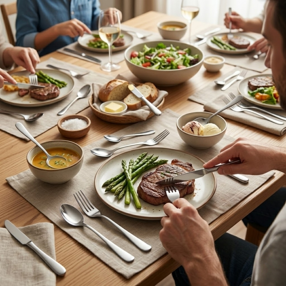 Rust-Resistant 20pcs Stainless Steel Authentic Design Cutlery & Silverware Set "