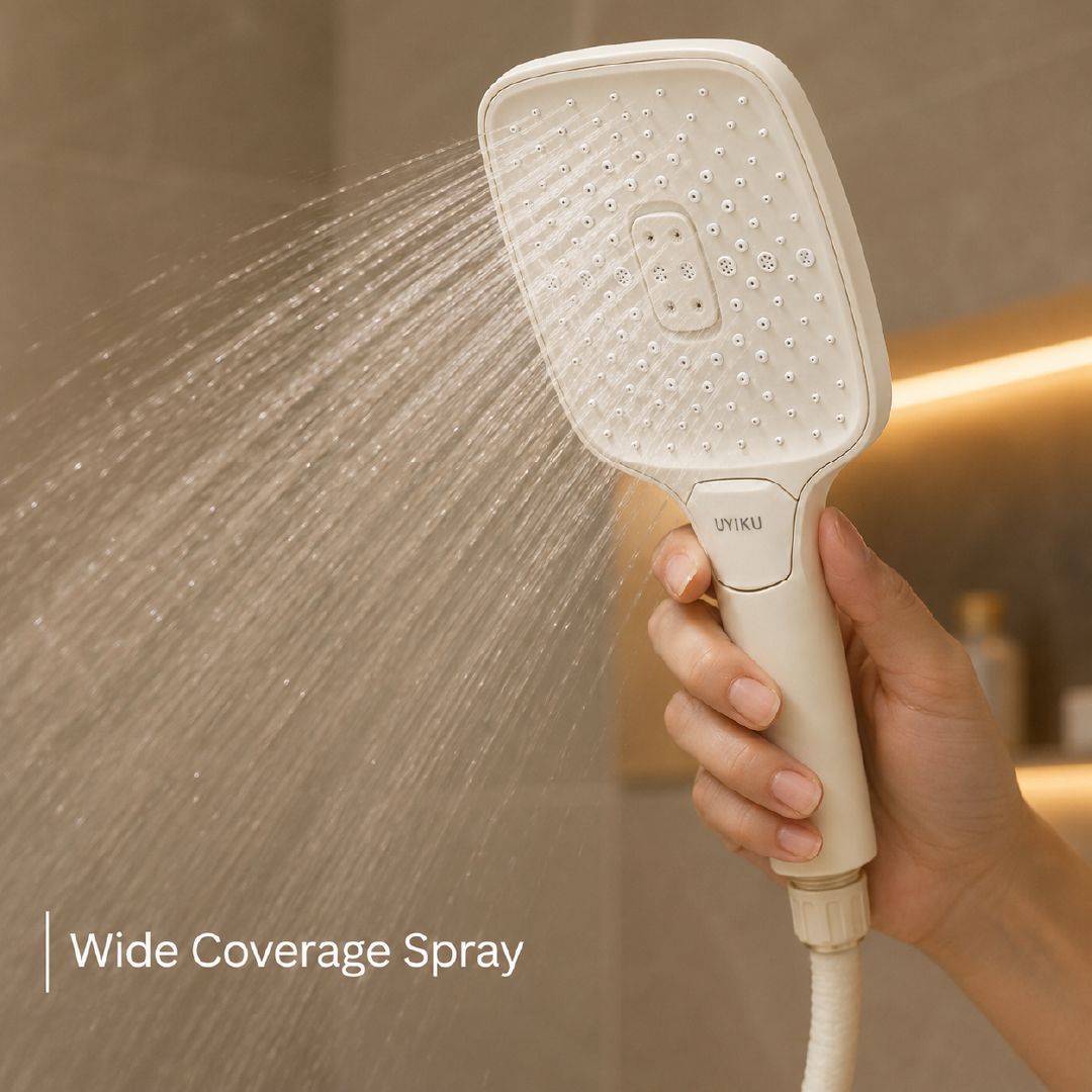 Exclusive Hand Shower Head With A Square Panel And Finish – 115 X 258 Mm