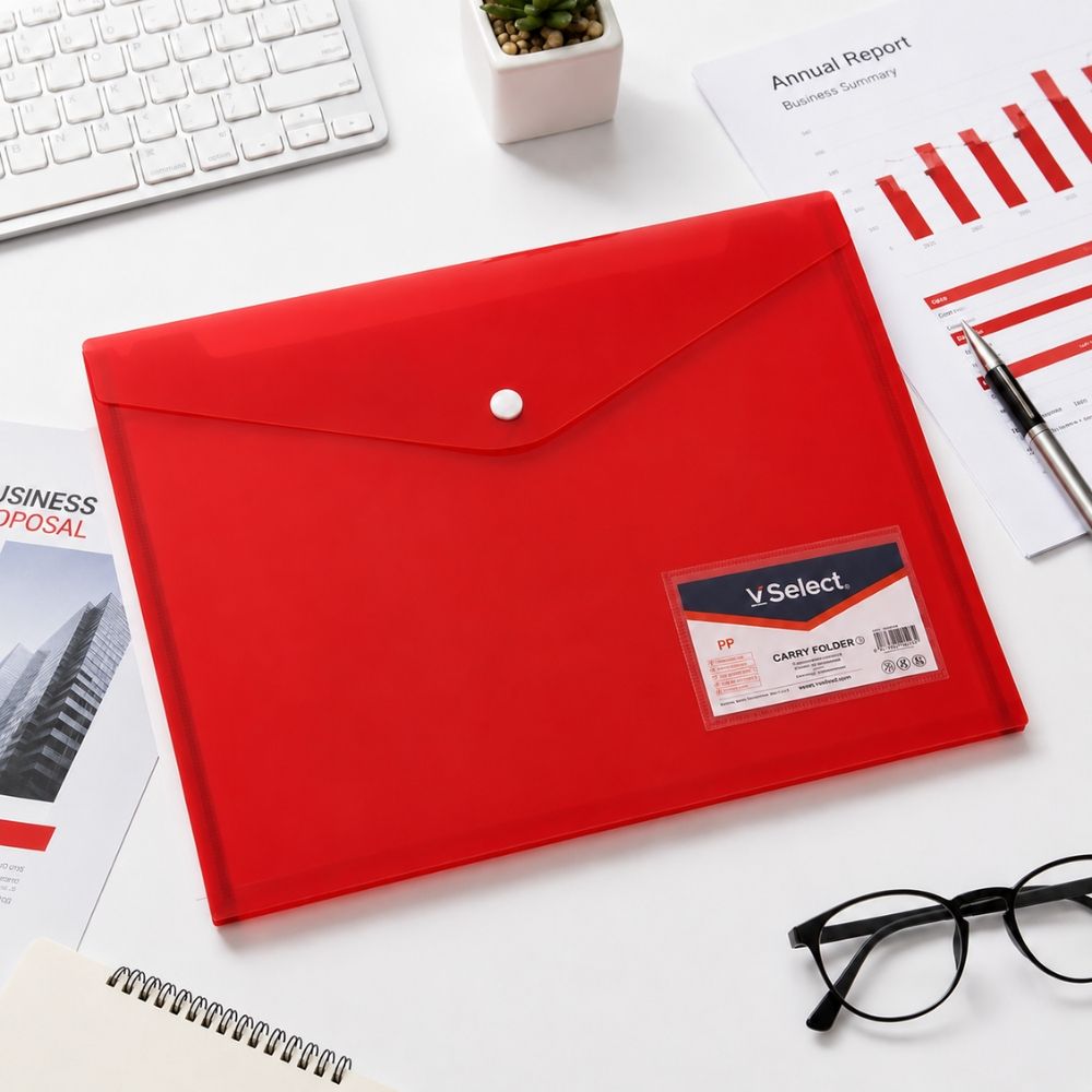 Document Folder – Durable Button File Organizer (34Cm X 24Cm)