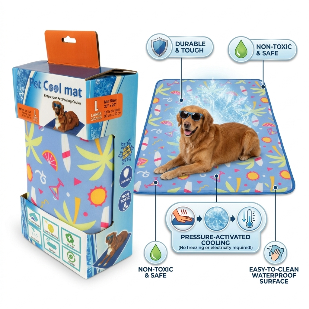 Pet cooling mat (dog, cat or other pets cooling mat , no need water )