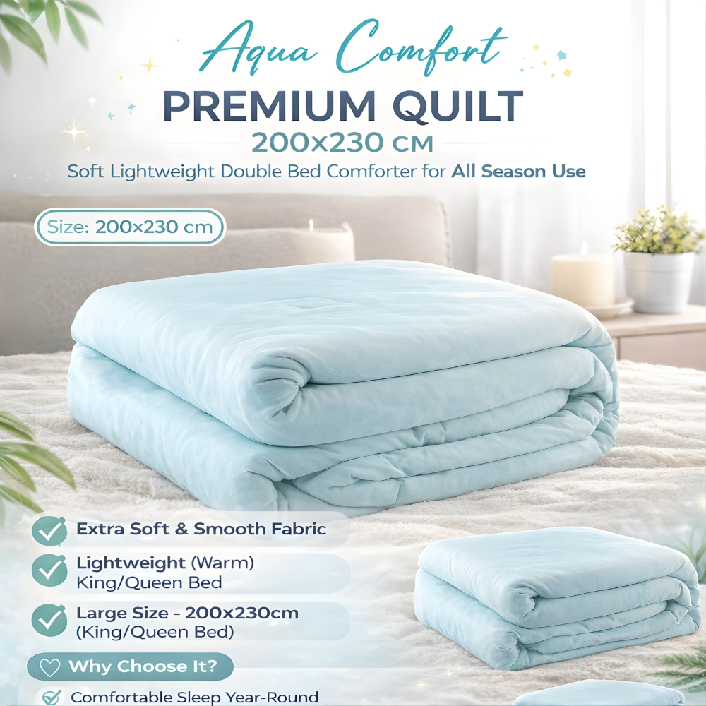 Premium Quilt 200x230 CM – Soft Lightweight Double Bed Comforter for All Season Use