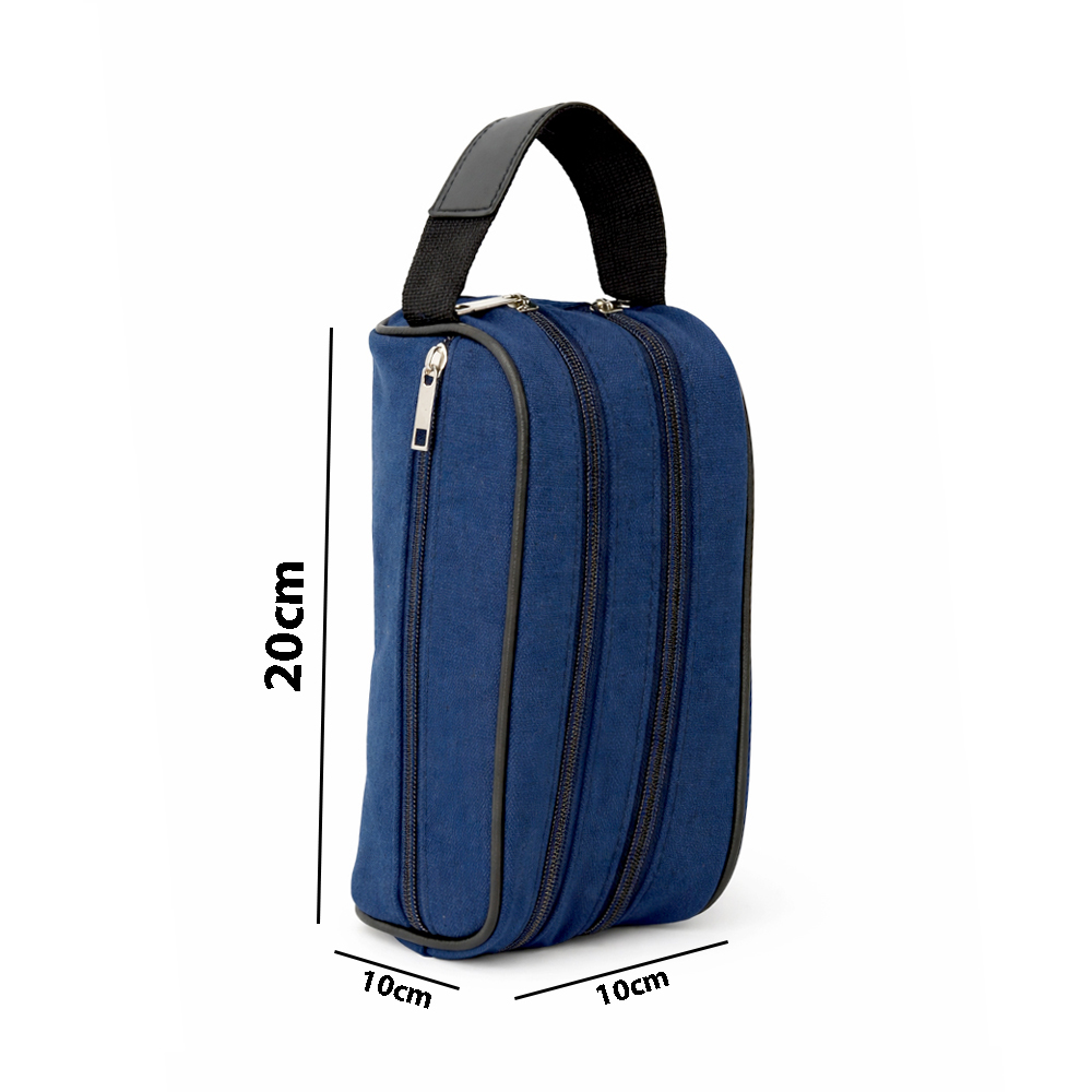 Triple Zipper Water Resistant Travel Toiletry Kit Organizer Bag